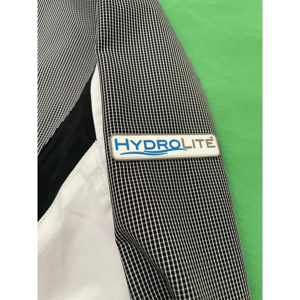 FootJoy Dryjoys Hydrolite Rain Jacket Large Black / White Full Zip Windbreaker - Picture 7 of 10